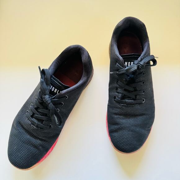 NOBULL Black Red Texture Gradient Unisex Lace Up Athletic Gym Shoe Sneakers 10.5 - Picture 6 of 11